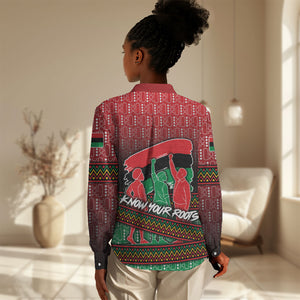 Unapologetically African Pan African Profile Women Casual Shirt Black Liberation Tribal Geometric Africa Map Raised Fist