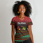 Unapologetically African Pan African Profile Women V-Neck T-Shirt Black Liberation Tribal Geometric Africa Map Raised Fist