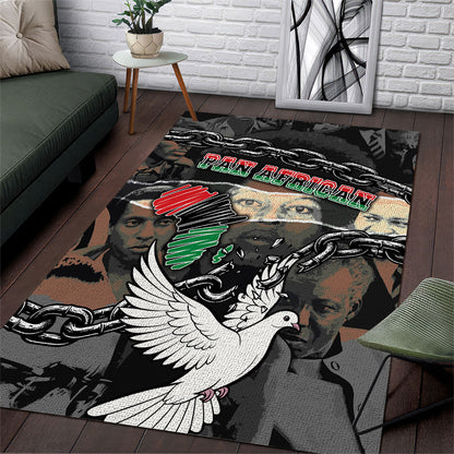 Unified Africa Pan African Raised Fist Peace Dove Chains Area Rug Vintage Freedom Flag Map Collage