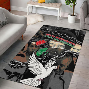 Unified Africa Pan African Raised Fist Peace Dove Chains Area Rug Vintage Freedom Flag Map Collage