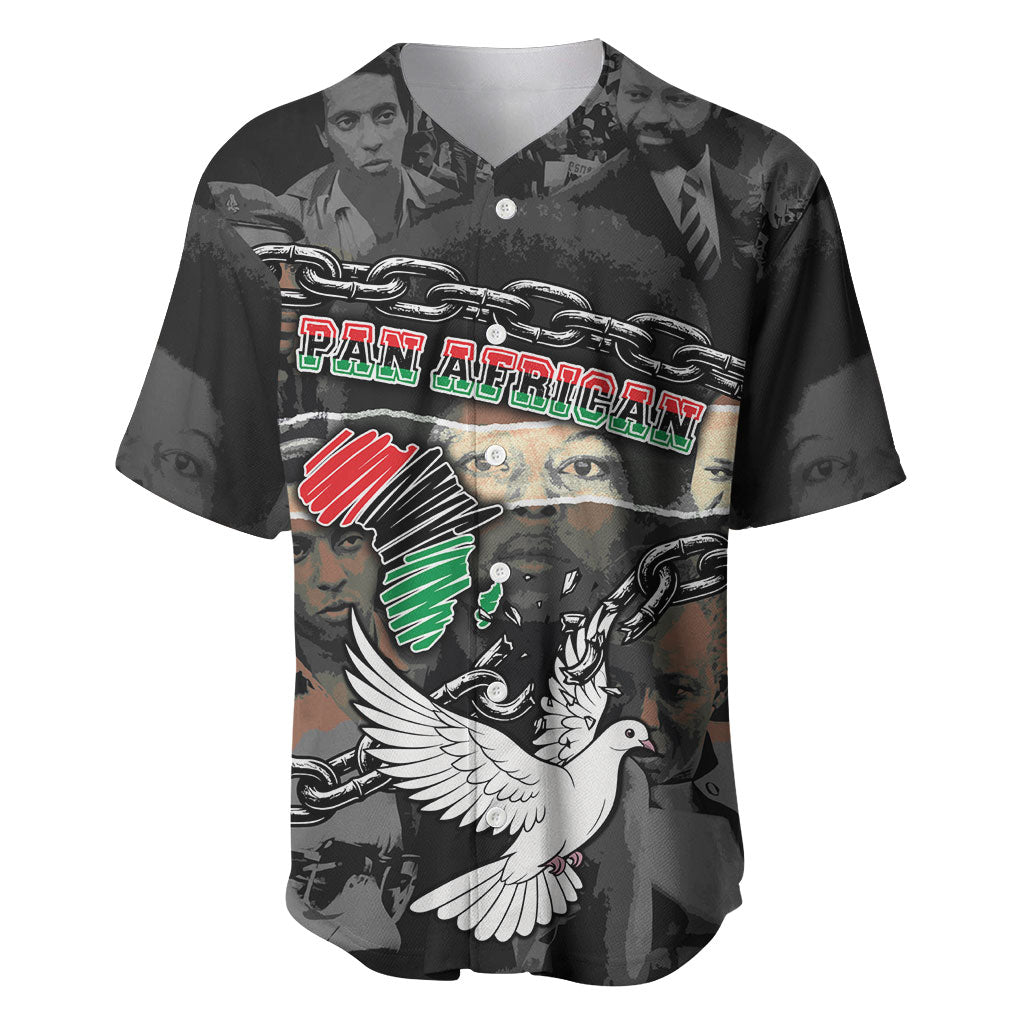 Unified Africa Pan African Raised Fist Peace Dove Chains Baseball Jersey Vintage Freedom Flag Map Collage