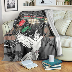 Unified Africa Pan African Raised Fist Peace Dove Chains Blanket Vintage Freedom Flag Map Collage