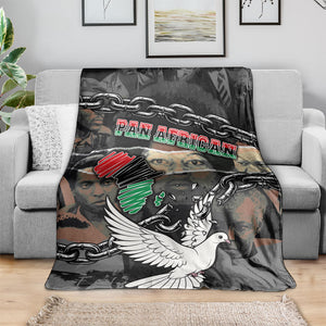 Unified Africa Pan African Raised Fist Peace Dove Chains Blanket Vintage Freedom Flag Map Collage