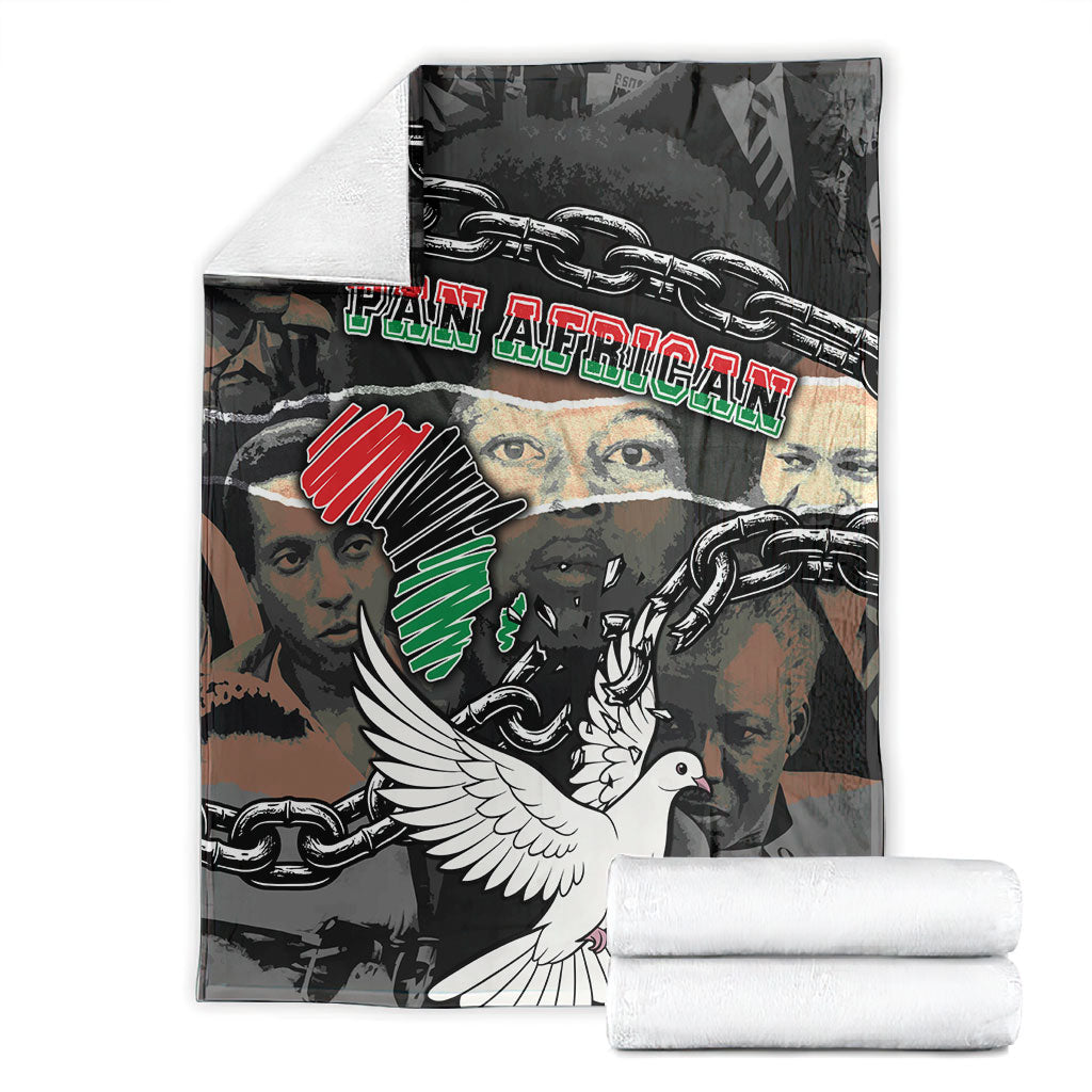 Unified Africa Pan African Raised Fist Peace Dove Chains Blanket Vintage Freedom Flag Map Collage