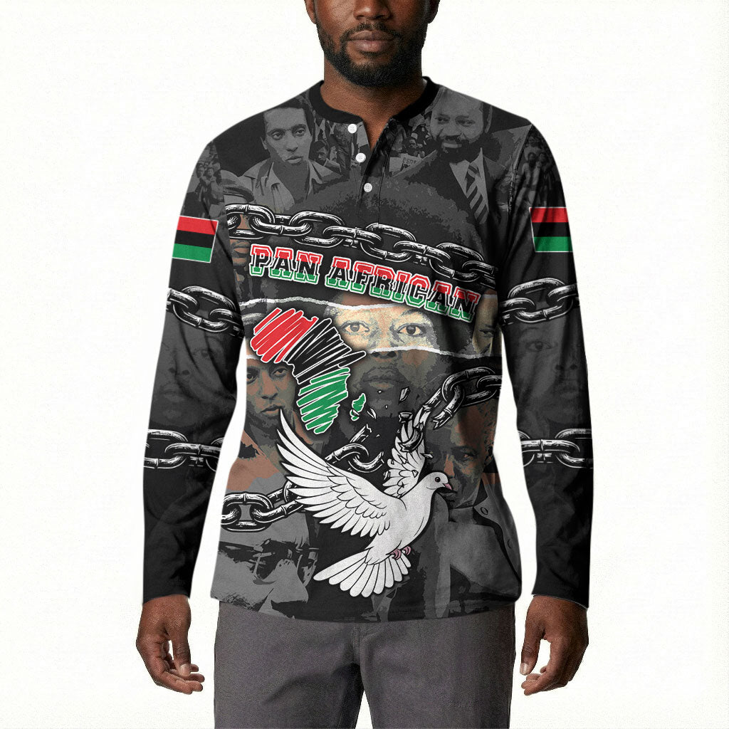 Unified Africa Pan African Raised Fist Peace Dove Chains Button Sweatshirt Vintage Freedom Flag Map Collage