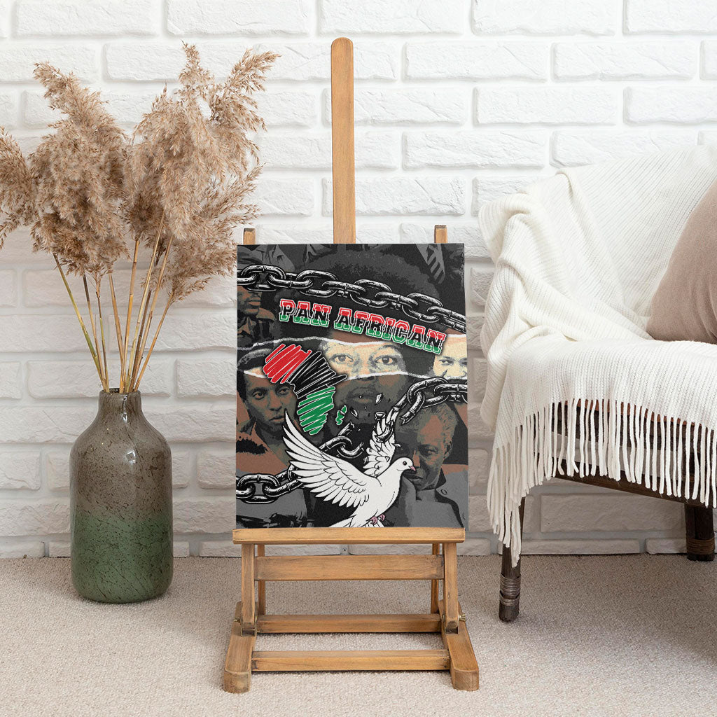Unified Africa Pan African Raised Fist Peace Dove Chains Canvas Wall Art Vintage Freedom Flag Map Collage