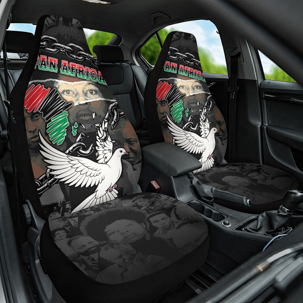 Unified Africa Pan African Raised Fist Peace Dove Chains Car Seat Cover Vintage Freedom Flag Map Collage