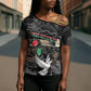 Unified Africa Pan African Raised Fist Peace Dove Chains Cross Shoulder Shirt Vintage Freedom Flag Map Collage