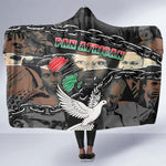 Unified Africa Pan African Raised Fist Peace Dove Chains Hooded Blanket Vintage Freedom Flag Map Collage