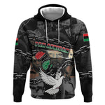 Unified Africa Pan African Raised Fist Peace Dove Chains Hoodie Vintage Freedom Flag Map Collage