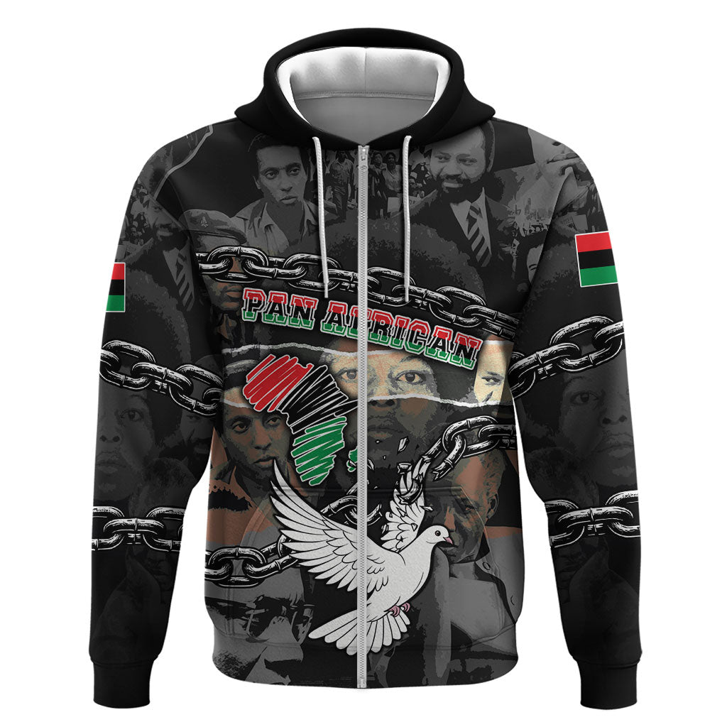 Unified Africa Pan African Raised Fist Peace Dove Chains Hoodie Vintage Freedom Flag Map Collage