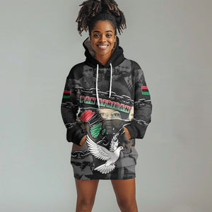 Unified Africa Pan African Raised Fist Peace Dove Chains Hoodie Dress Vintage Freedom Flag Map Collage