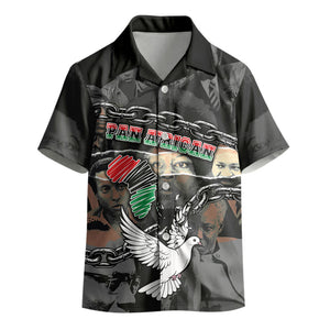 Unified Africa Pan African Raised Fist Peace Dove Chains Kid Hawaiian Shirt Vintage Freedom Flag Map Collage
