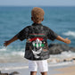 Unified Africa Pan African Raised Fist Peace Dove Chains Kid Hawaiian Shirt Vintage Freedom Flag Map Collage