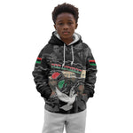 Unified Africa Pan African Raised Fist Peace Dove Chains Kid Hoodie Vintage Freedom Flag Map Collage