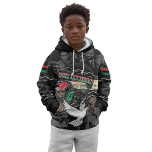 Unified Africa Pan African Raised Fist Peace Dove Chains Kid Hoodie Vintage Freedom Flag Map Collage