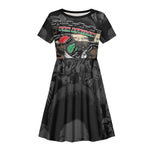 Unified Africa Pan African Raised Fist Peace Dove Chains Kid Short Sleeve Dress Vintage Freedom Flag Map Collage
