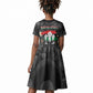 Unified Africa Pan African Raised Fist Peace Dove Chains Kid Short Sleeve Dress Vintage Freedom Flag Map Collage