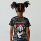 Unified Africa Pan African Raised Fist Peace Dove Chains Kid T shirt Vintage Freedom Flag Map Collage