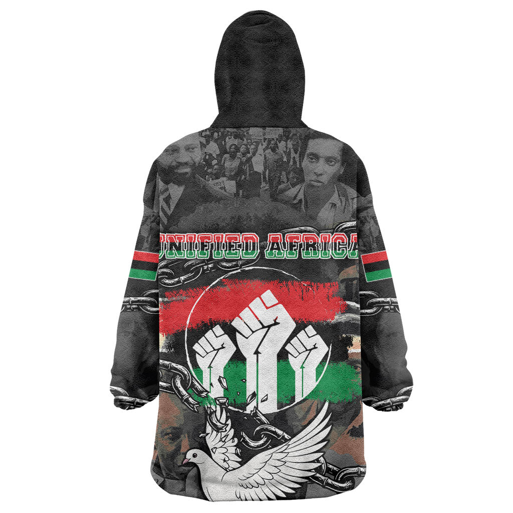 Unified Africa Pan African Raised Fist Peace Dove Chains Kid Wearable Blanket Hoodie Vintage Freedom Flag Map Collage