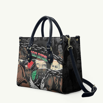 Unified Africa Pan African Raised Fist Peace Dove Chains Leather Bag Vintage Freedom Flag Map Collage