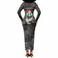 Unified Africa Pan African Raised Fist Peace Dove Chains Long Sleeve Bodycon Dress Vintage Freedom Flag Map Collage