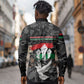 Unified Africa Pan African Raised Fist Peace Dove Chains Long Sleeve Button Shirt Vintage Freedom Flag Map Collage