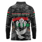 Unified Africa Pan African Raised Fist Peace Dove Chains Long Sleeve Polo Shirt Vintage Freedom Flag Map Collage