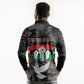 Unified Africa Pan African Raised Fist Peace Dove Chains Long Sleeve Polo Shirt Vintage Freedom Flag Map Collage