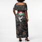 Unified Africa Pan African Raised Fist Peace Dove Chains Off Shoulder Maxi Dress Vintage Freedom Flag Map Collage