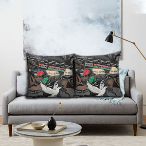 Unified Africa Pan African Raised Fist Peace Dove Chains Pillow Cover Vintage Freedom Flag Map Collage