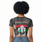 Unified Africa Pan African Raised Fist Peace Dove Chains Raglan Cropped T shirt Vintage Freedom Flag Map Collage