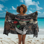 Unified Africa Pan African Raised Fist Peace Dove Chains Sarong Vintage Freedom Flag Map Collage