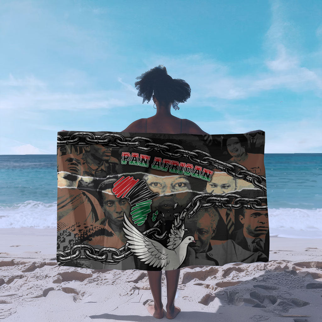 Unified Africa Pan African Raised Fist Peace Dove Chains Sarong Vintage Freedom Flag Map Collage