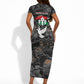 Unified Africa Pan African Raised Fist Peace Dove Chains Short Sleeve Bodycon Dress Vintage Freedom Flag Map Collage