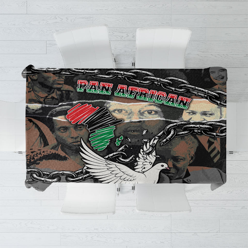 Unified Africa Pan African Raised Fist Peace Dove Chains Tablecloth Vintage Freedom Flag Map Collage