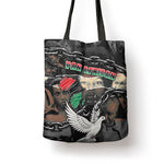 Unified Africa Pan African Raised Fist Peace Dove Chains Tote Bag Vintage Freedom Flag Map Collage