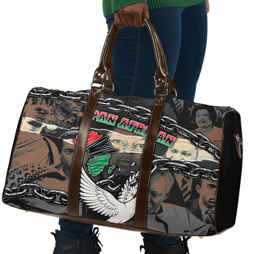 Unified Africa Pan African Raised Fist Peace Dove Chains Travel Bag Vintage Freedom Flag Map Collage