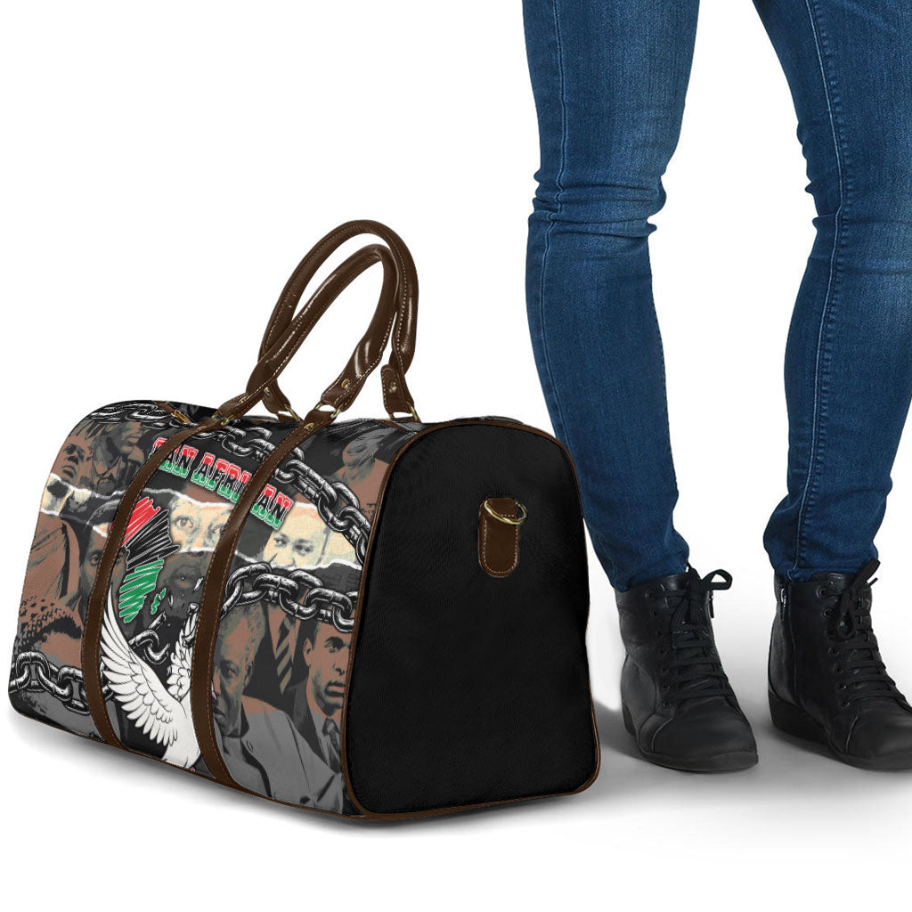 Unified Africa Pan African Raised Fist Peace Dove Chains Travel Bag Vintage Freedom Flag Map Collage