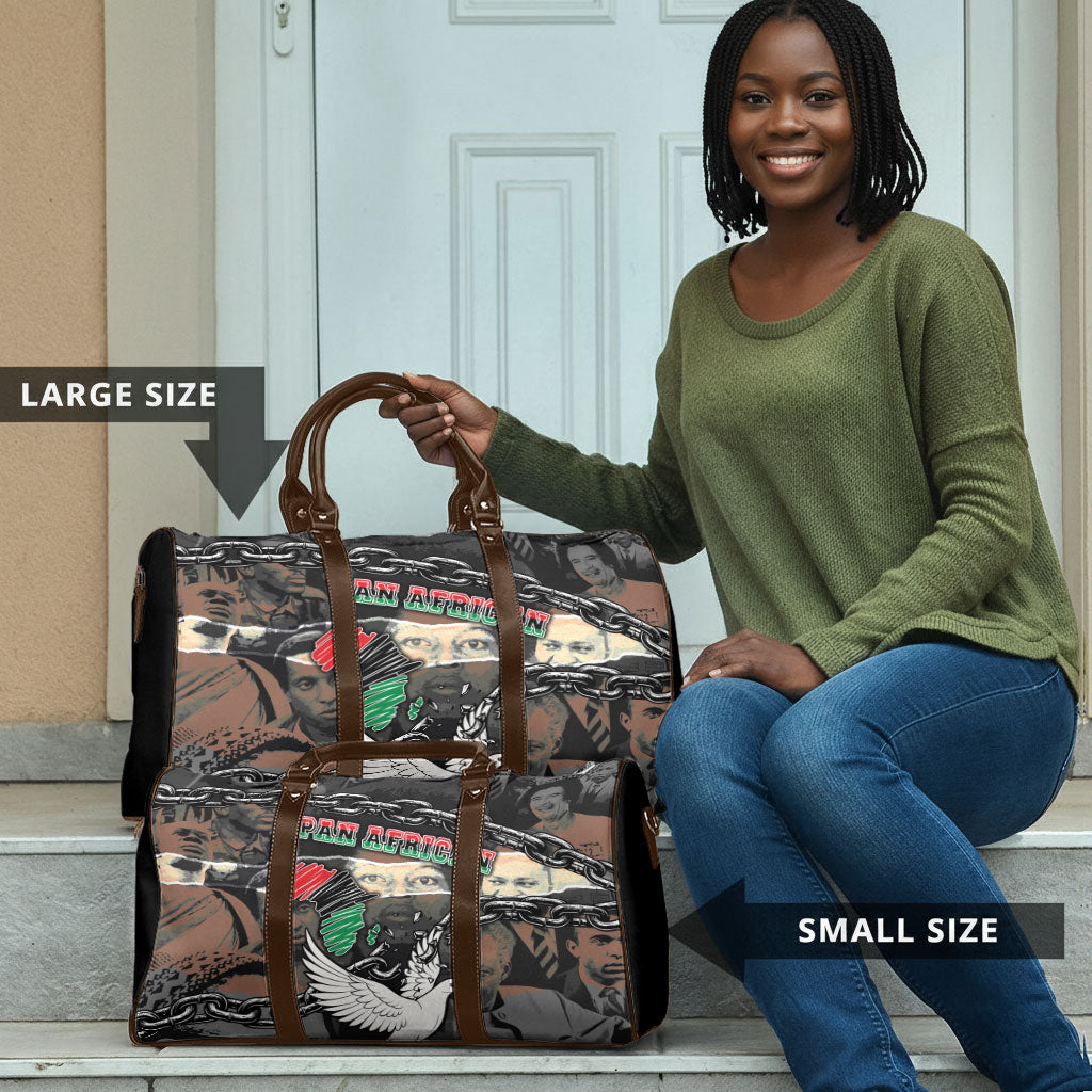 Unified Africa Pan African Raised Fist Peace Dove Chains Travel Bag Vintage Freedom Flag Map Collage