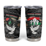 Unified Africa Pan African Raised Fist Peace Dove Chains Tumbler Cup Vintage Freedom Flag Map Collage