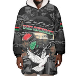 Unified Africa Pan African Raised Fist Peace Dove Chains Wearable Blanket Hoodie Vintage Freedom Flag Map Collage