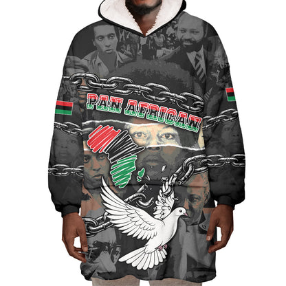 Unified Africa Pan African Raised Fist Peace Dove Chains Wearable Blanket Hoodie Vintage Freedom Flag Map Collage