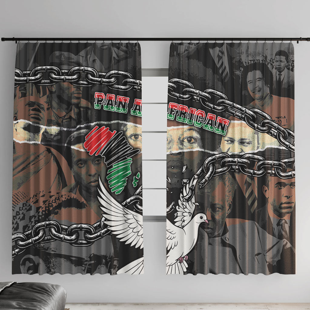 Unified Africa Pan African Raised Fist Peace Dove Chains Window Curtain Vintage Freedom Flag Map Collage