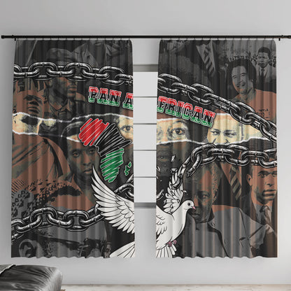 Unified Africa Pan African Raised Fist Peace Dove Chains Window Curtain Vintage Freedom Flag Map Collage