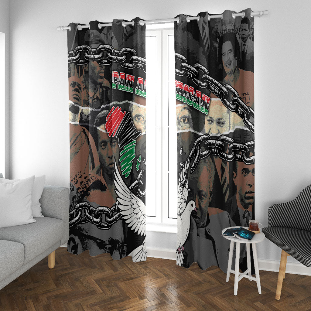 Unified Africa Pan African Raised Fist Peace Dove Chains Window Curtain Vintage Freedom Flag Map Collage