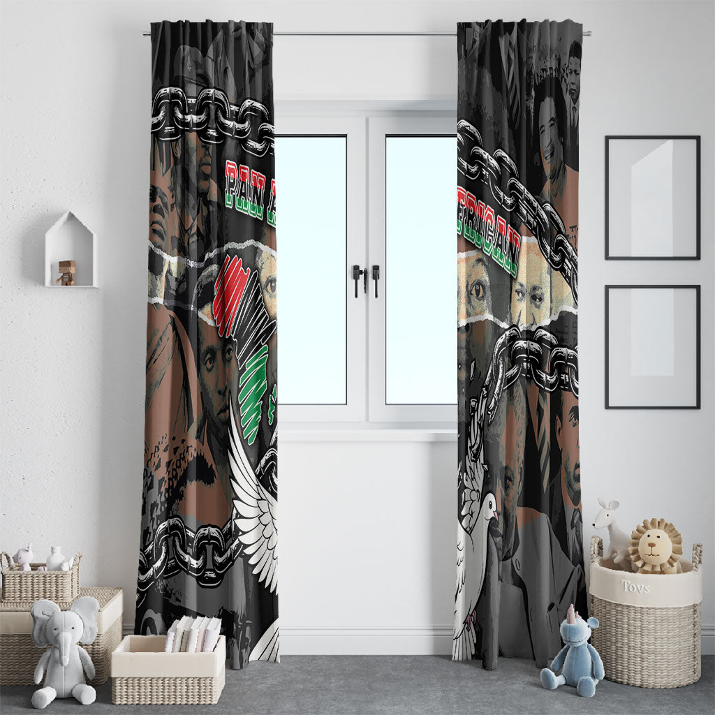 Unified Africa Pan African Raised Fist Peace Dove Chains Window Curtain Vintage Freedom Flag Map Collage