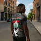 Unified Africa Pan African Raised Fist Peace Dove Chains Zipper Polo Shirt Vintage Freedom Flag Map Collage