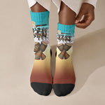 African 50th Birthday Crew Socks Vibrant Tribal Celebration Drums Vintage 1976
