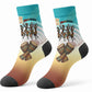 African 50th Birthday Crew Socks Vibrant Tribal Celebration Drums Vintage 1976